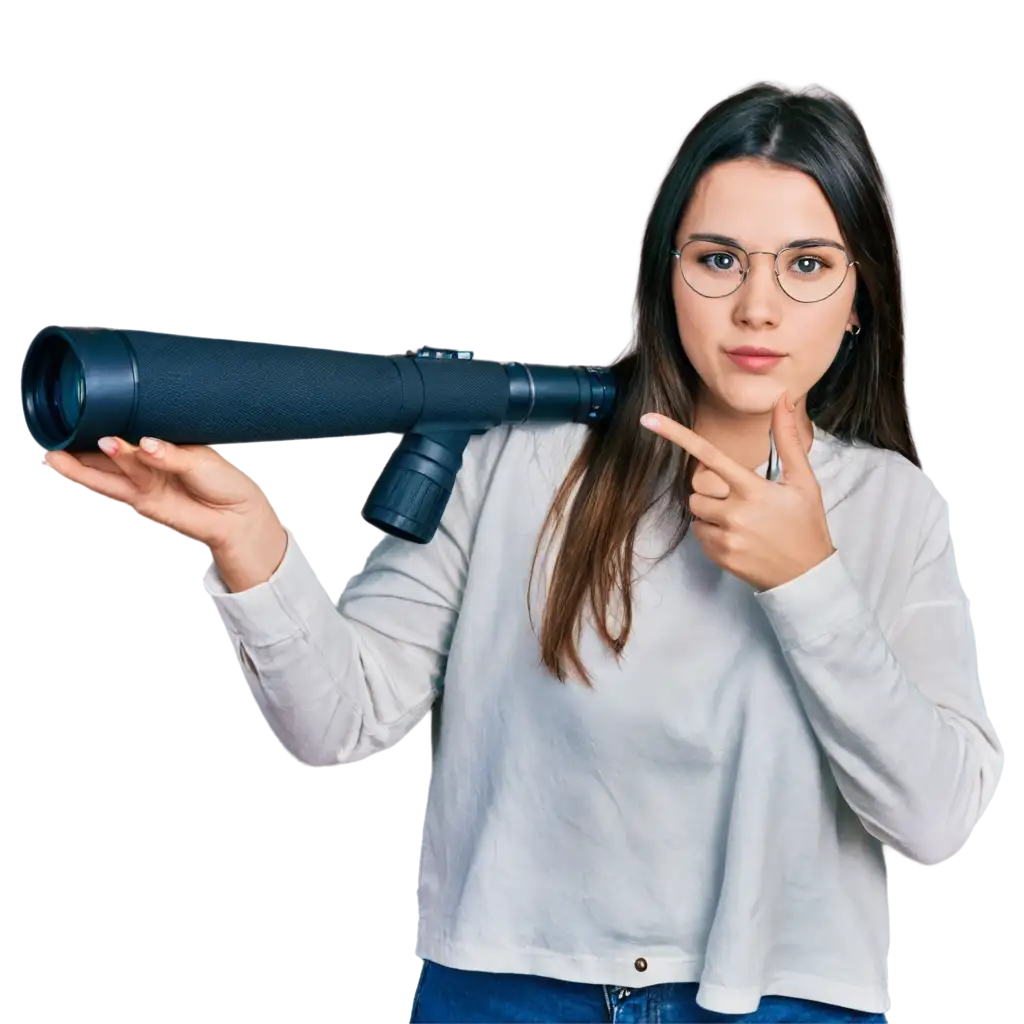 Beautiful-Girl-Holding-Monocular-Captivating-PNG-Image-for-Visual-Clarity