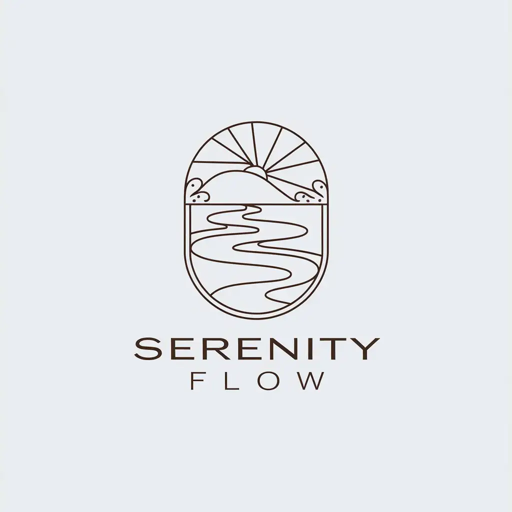 LOGO Design for Serenity Flow Minimalistic River Calm Theme for Beauty Spa