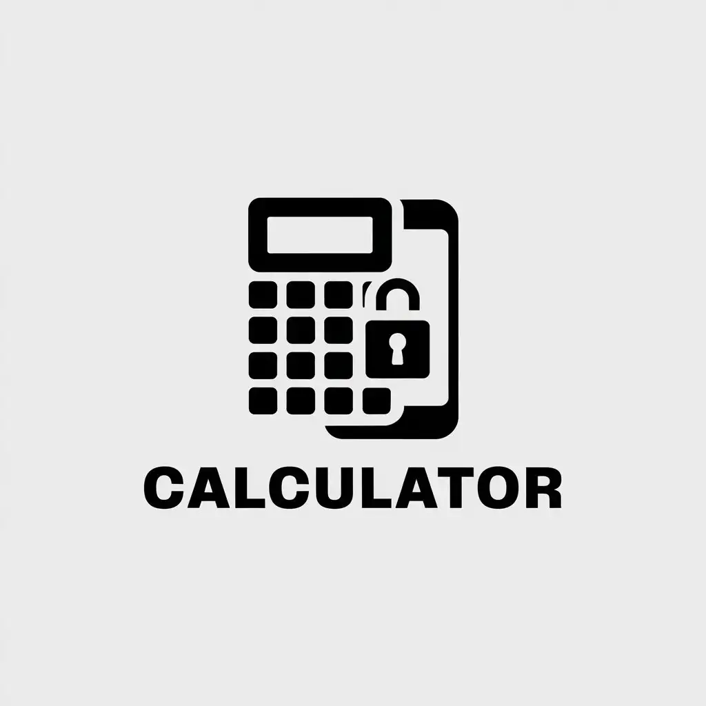 LOGO Design for Calculator Vector Design with Calculator Lock Privacy Security Theme