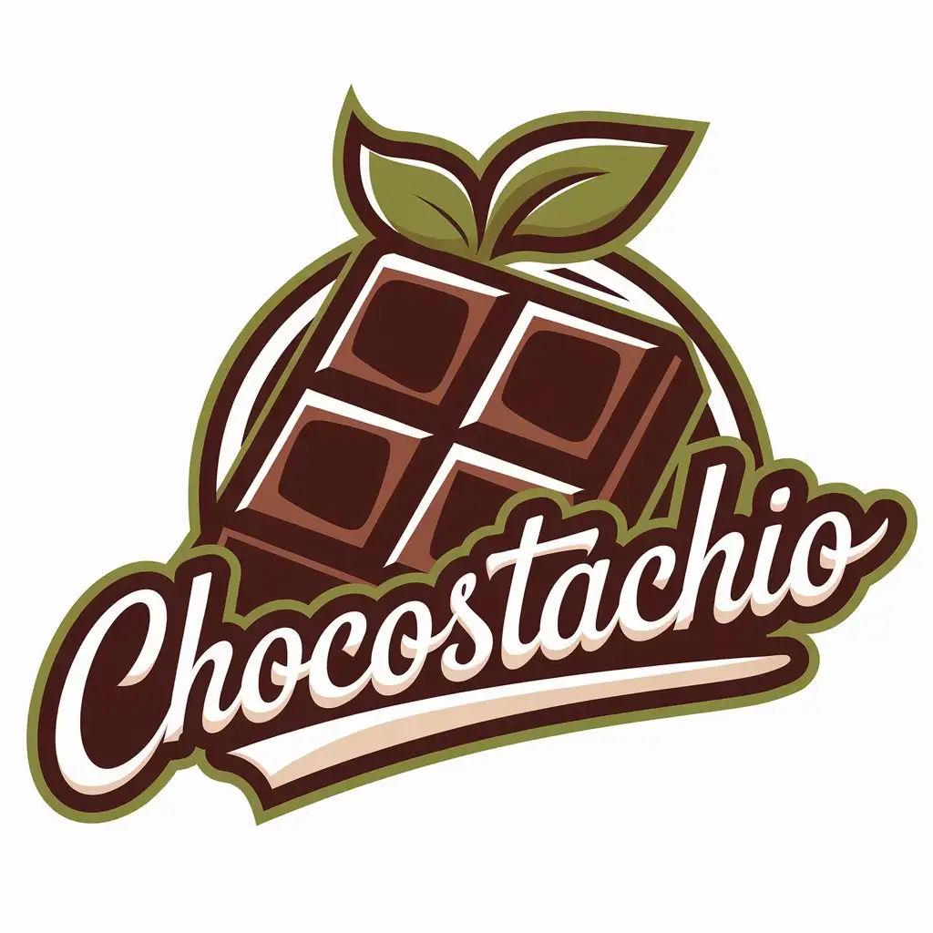 LOGO Design for ChocoStachio Vector Logo with Shokolada Symbol for Restaurant Industry