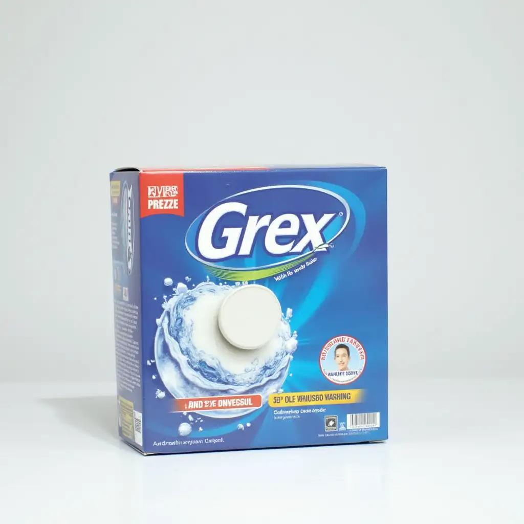 Grex washing powder packaging