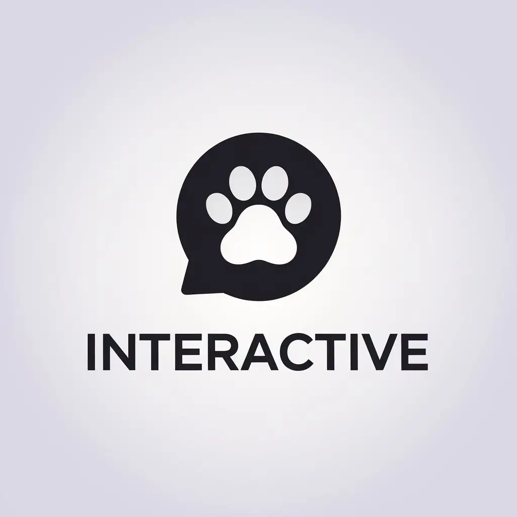 LOGO Design for Interactive Minimalistic Bubble Dialogue Paw Print for Animal Pets Industry