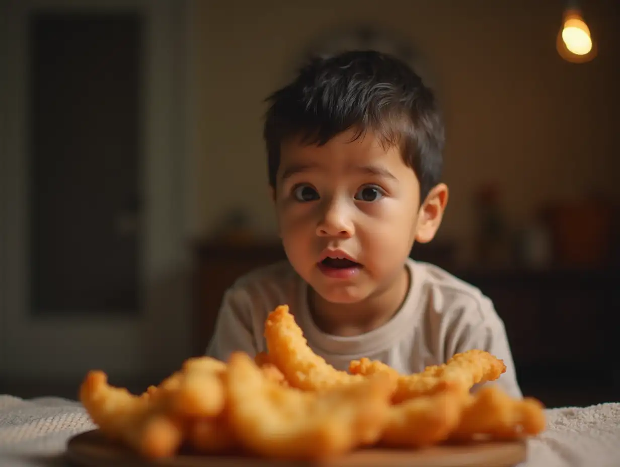 imagine a hungry muslim kid, fasting, looking at food which is crispy