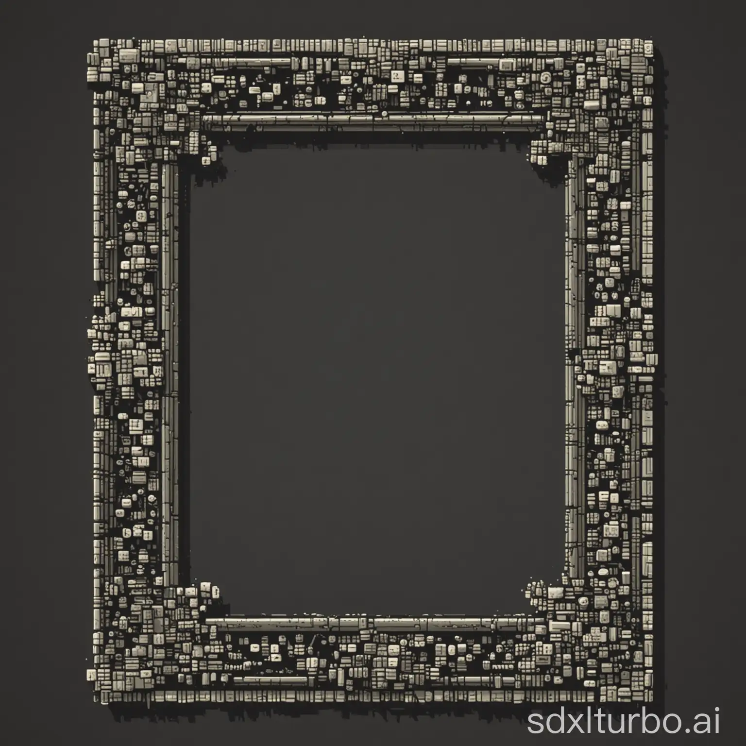 Pixel-Frame-with-One-Color-Background