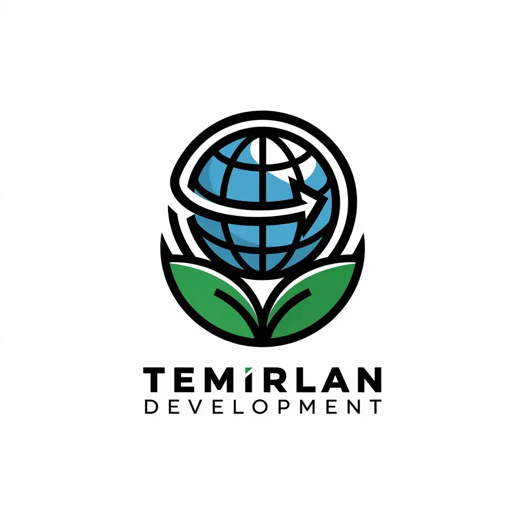 LOGO Design for Temirlan Development Global Connection with Germany Kyrgyzstan Kazakhstan EcoFriendly Elements