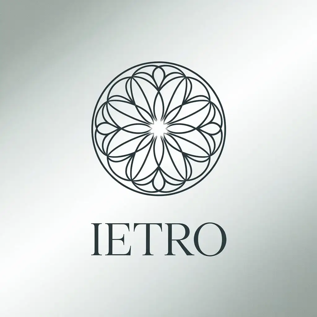 LOGO Design For IETRO Minimalist Circular Emblem in Black White