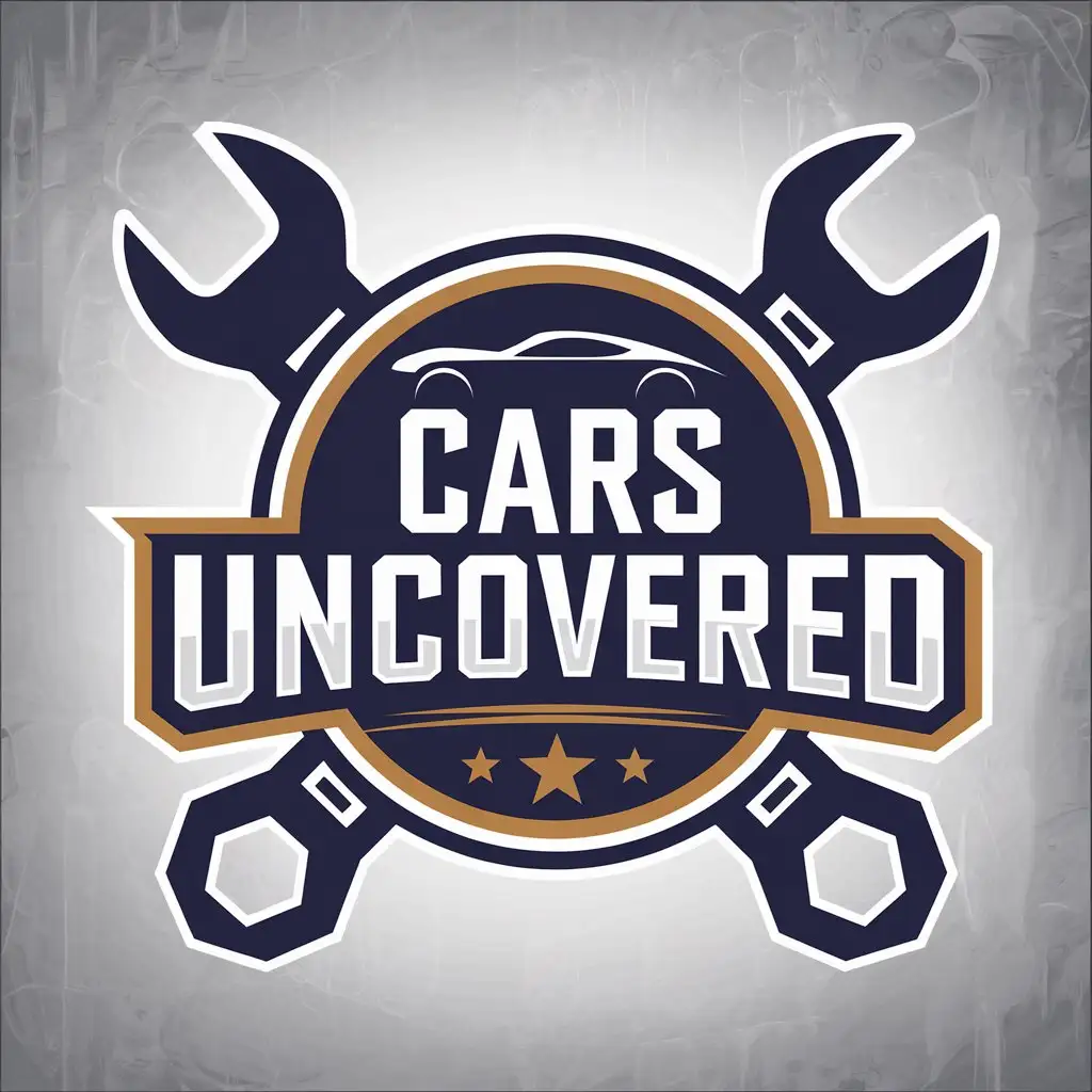 LOGO Design for CARS UNCOVERED Abstract Icon with Bold Typography for YouTube Channel