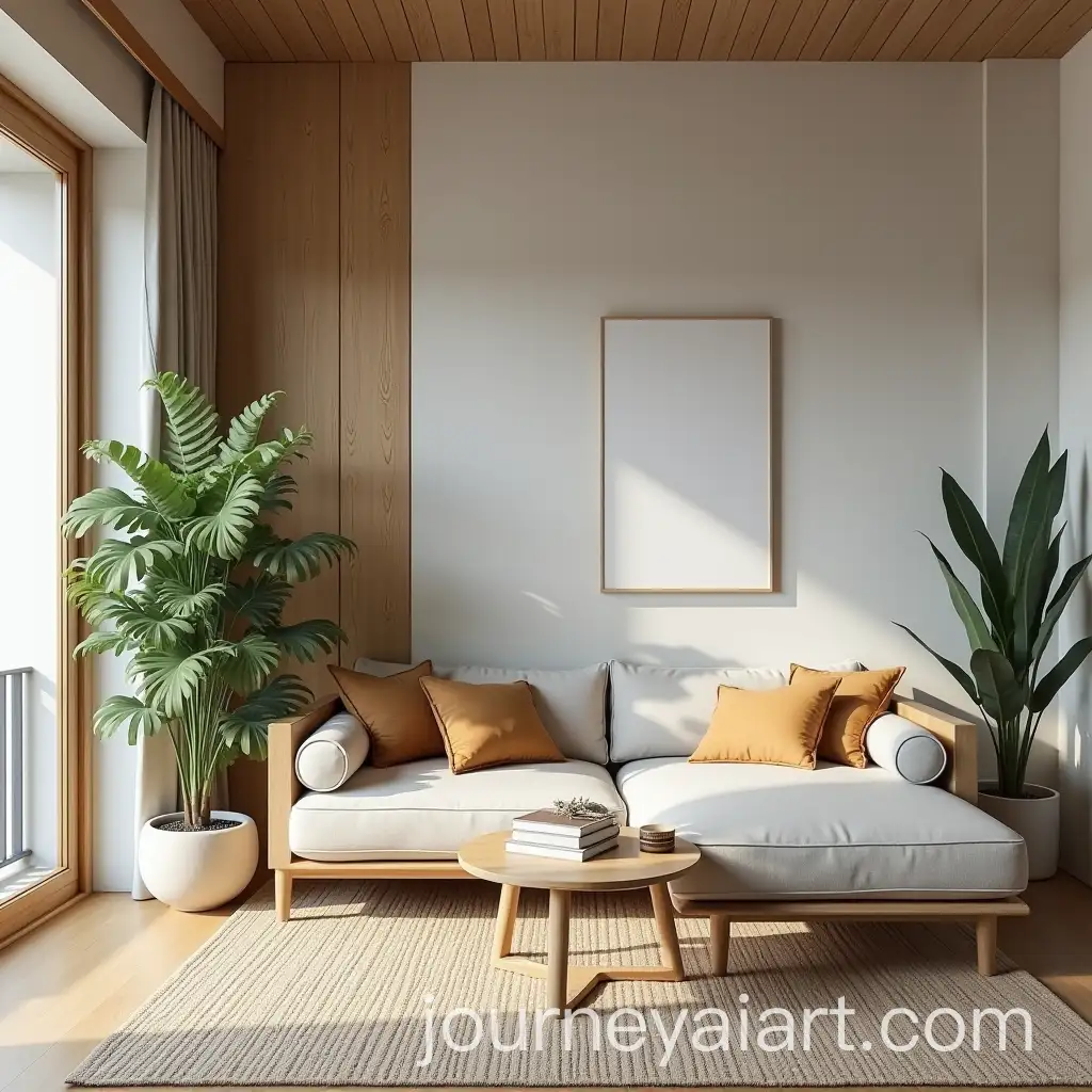 Scandinavian-and-Japanese-Fusion-Living-Room-with-Abundant-Greenery