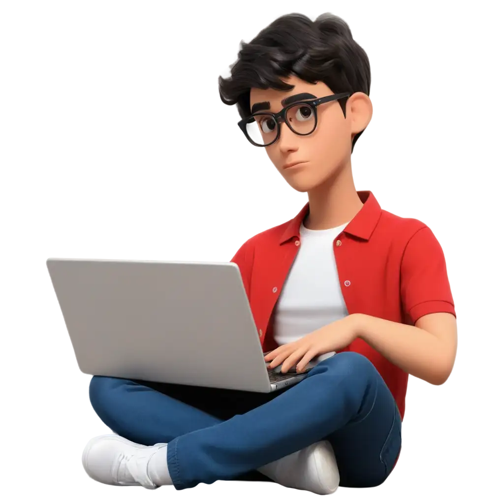 Smart-Young-Boy-Student-Thinking-Confused-PNG-Image-3D-Render-of-Laptop-and-Question-Mark-Concept