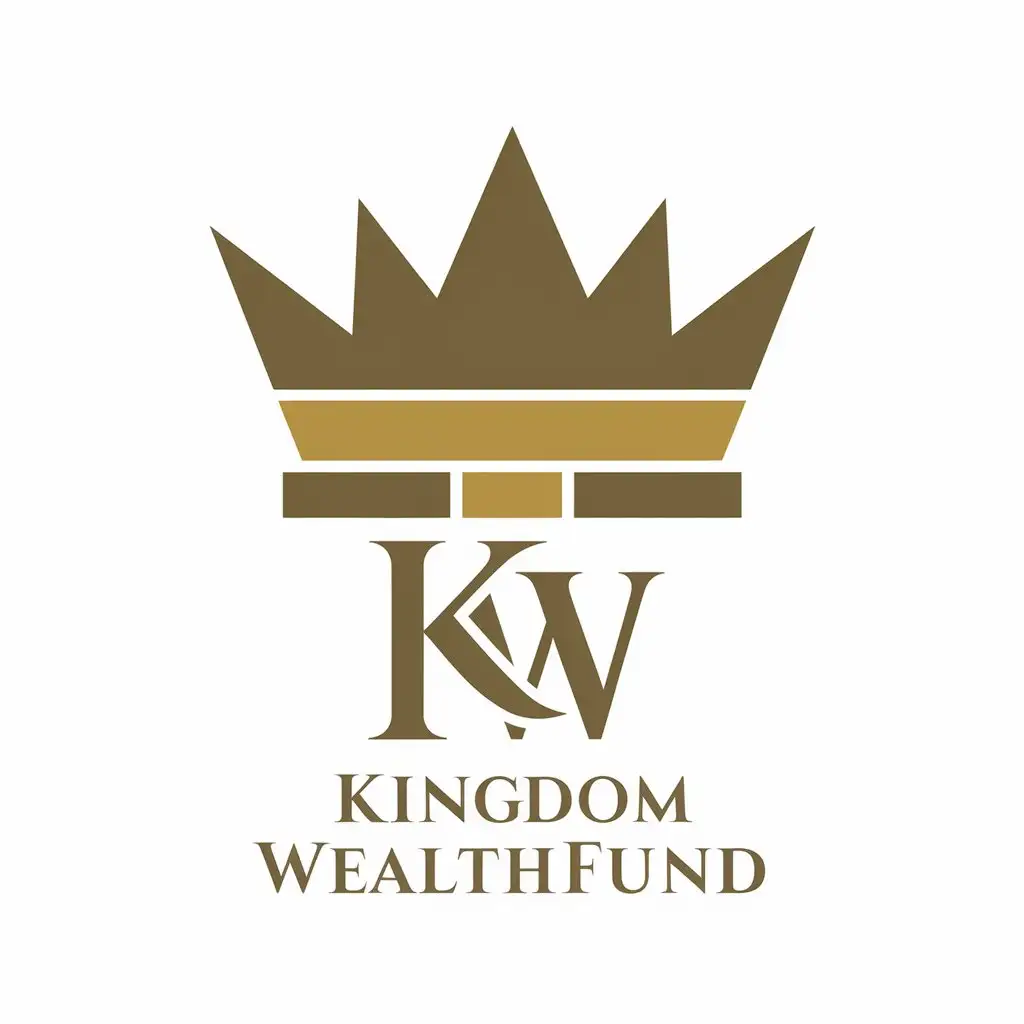 LOGO Design for KingdomwealthFund Elegant Gold Crown and Monogram with Opulent Theme