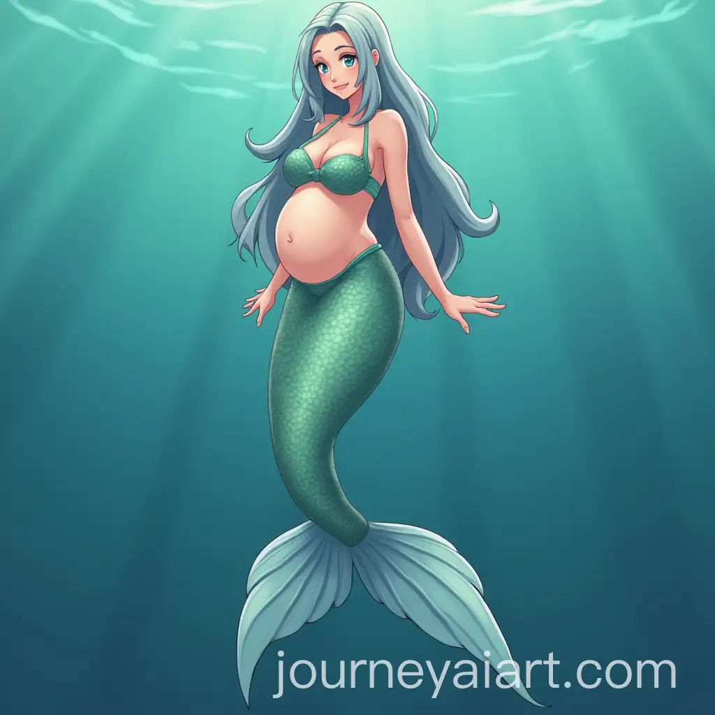 Pregnant-Anime-Mermaid-Underwater-Fantasy-Art