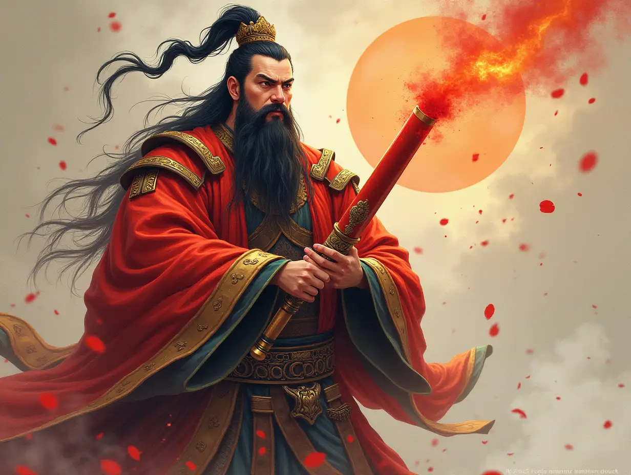 Paint an image of Zhong Kui from Chinese ancient legends