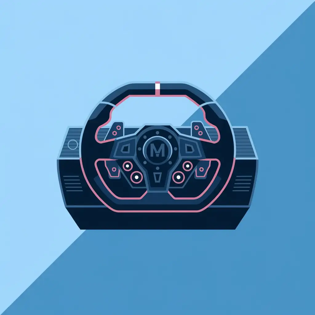 Moza steering wheel for racing game drawing is minimalistic