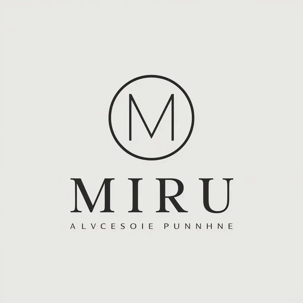 LOGO Design For Miru Minimalist Style with Clear Background