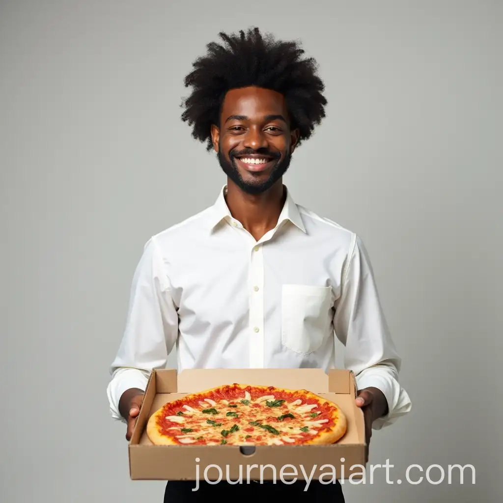 SmilingAI-Image-Prompt-Expansion-Young-Black-Man-Holding-Open-Pizza-Box-in-Casual-Outfit