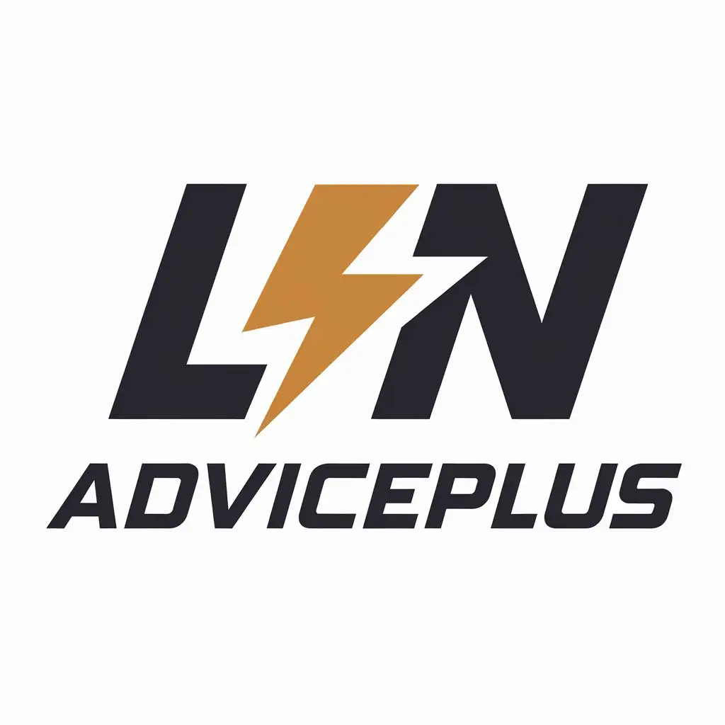 a vector logo design,with the text "AdvicePlus", main symbol:L, N, lightning,Moderate,be used in Sports Fitness industry,clear background