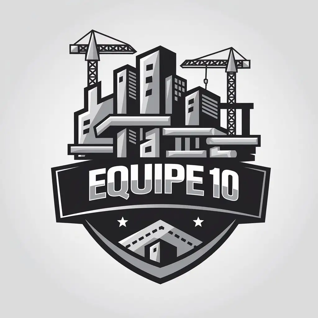 LOGO Design for Equipe 10 ConstructionThemed Vector with Complex Design for the Construction Industry