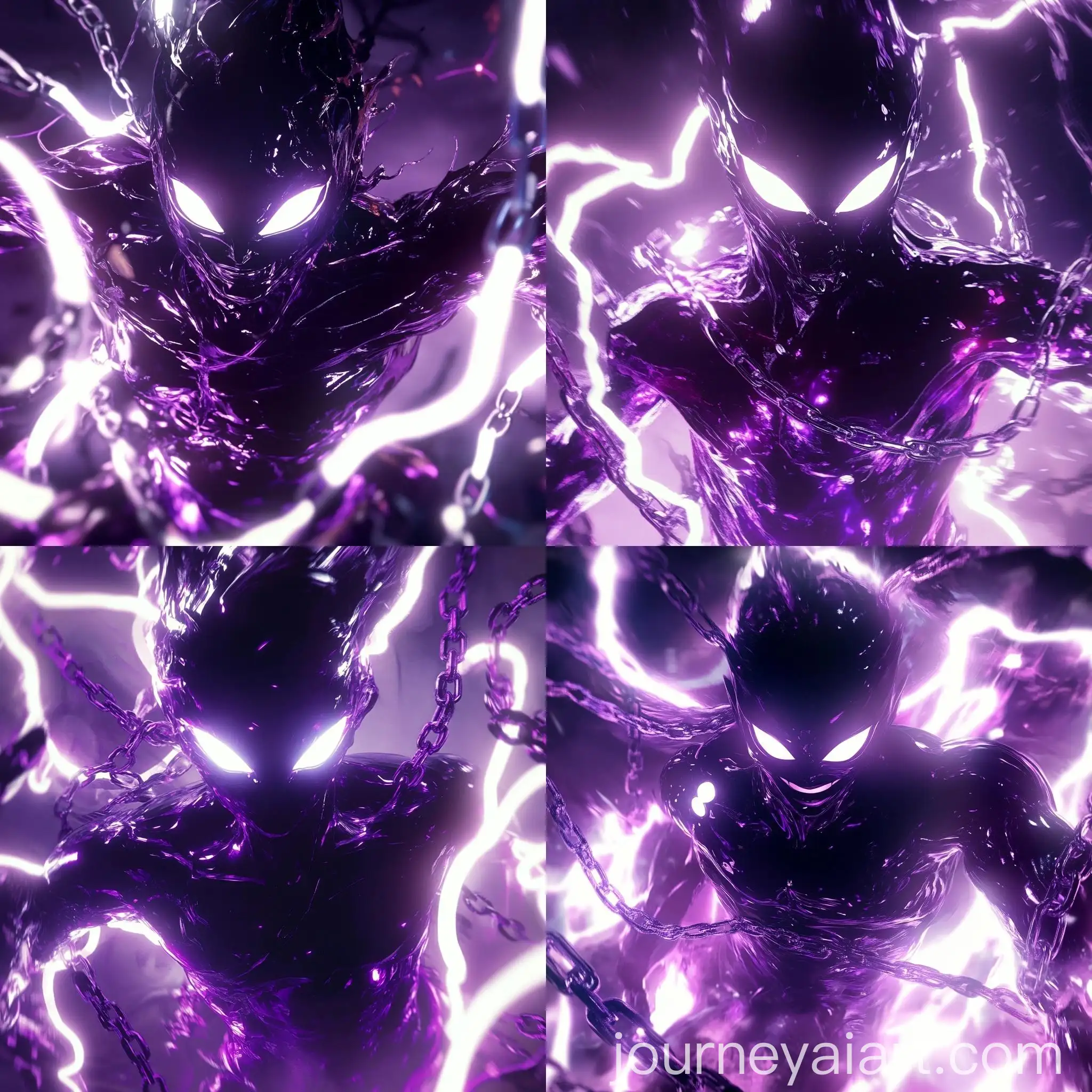 Elegant-Dark-Figure-with-Glowy-Eyes-Surrounded-by-Chains-and-Lightning