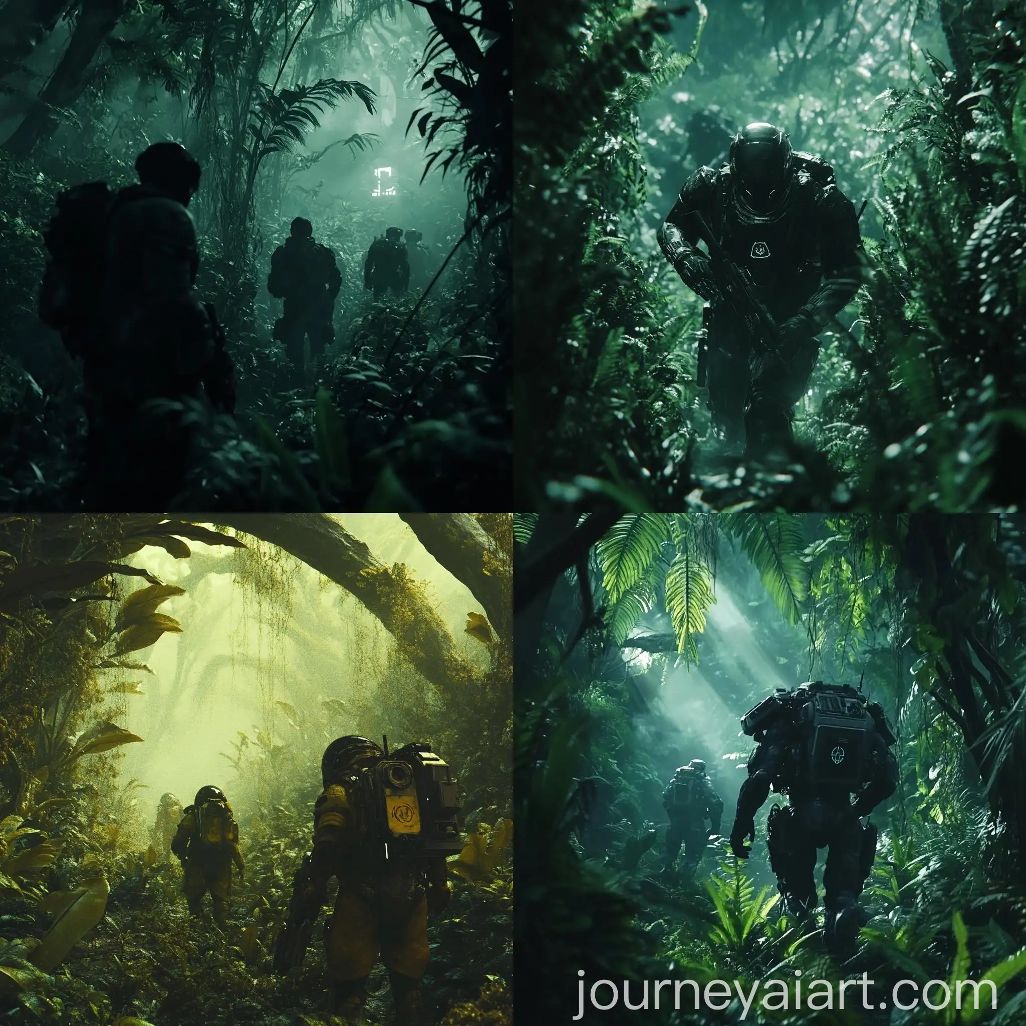 Alien-Jungle-Encounter-Astronauts-Confront-HalfHuman-HalfReptilian-Creature
