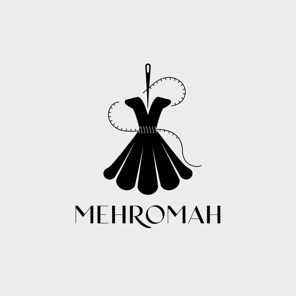 LOGO Design for Mehromah Minimalist Needle Thread Scissors Symbol for Luxurious Womens Fashion