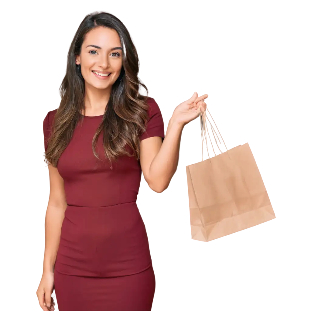 Beautiful-Woman-with-Long-Lovely-Hair-Smiling-with-Shopping-Bags-PNG-Image