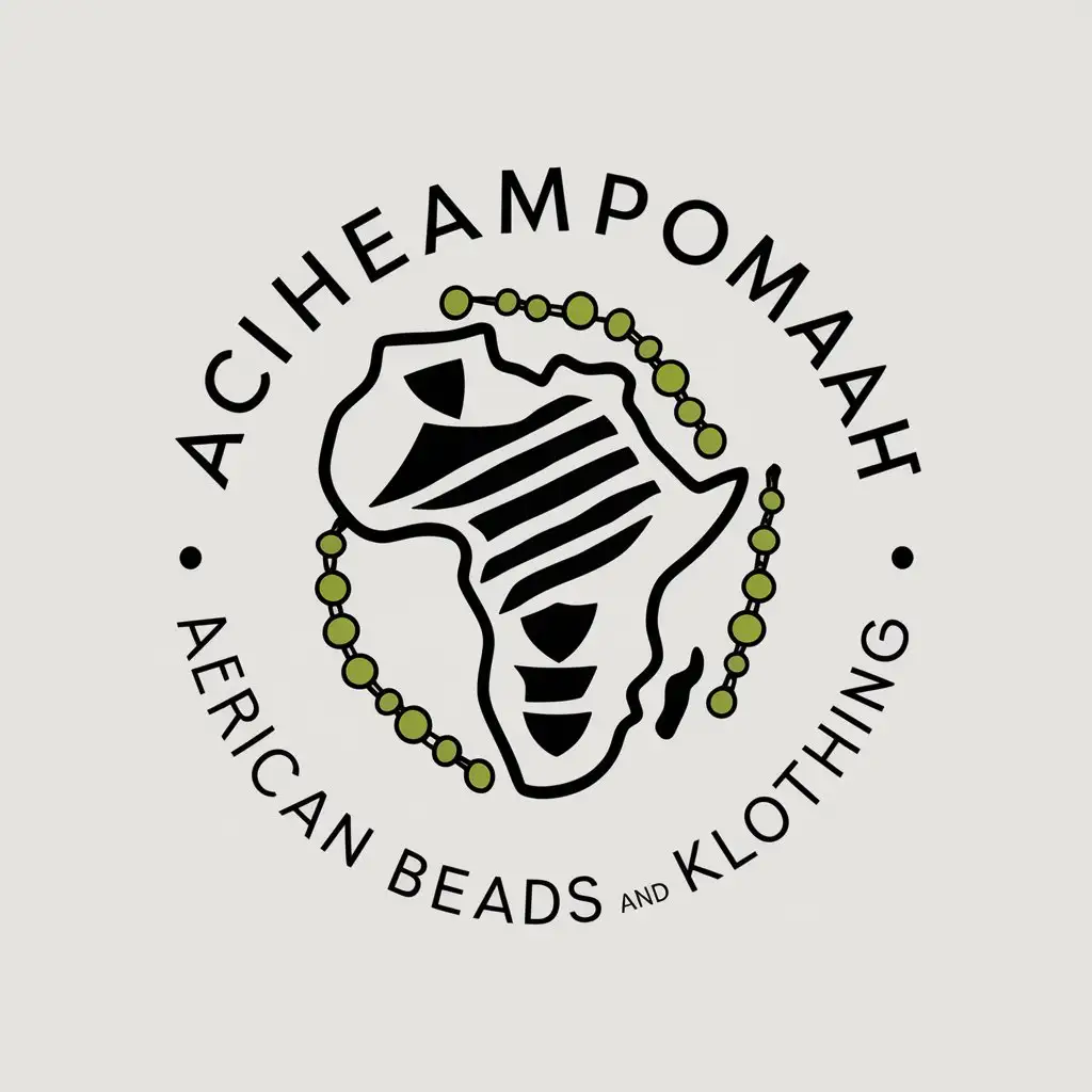 LOGO Design for Acheampomah African Beads and Klothing Elegant Clothing and Beads with Cultural Fusion