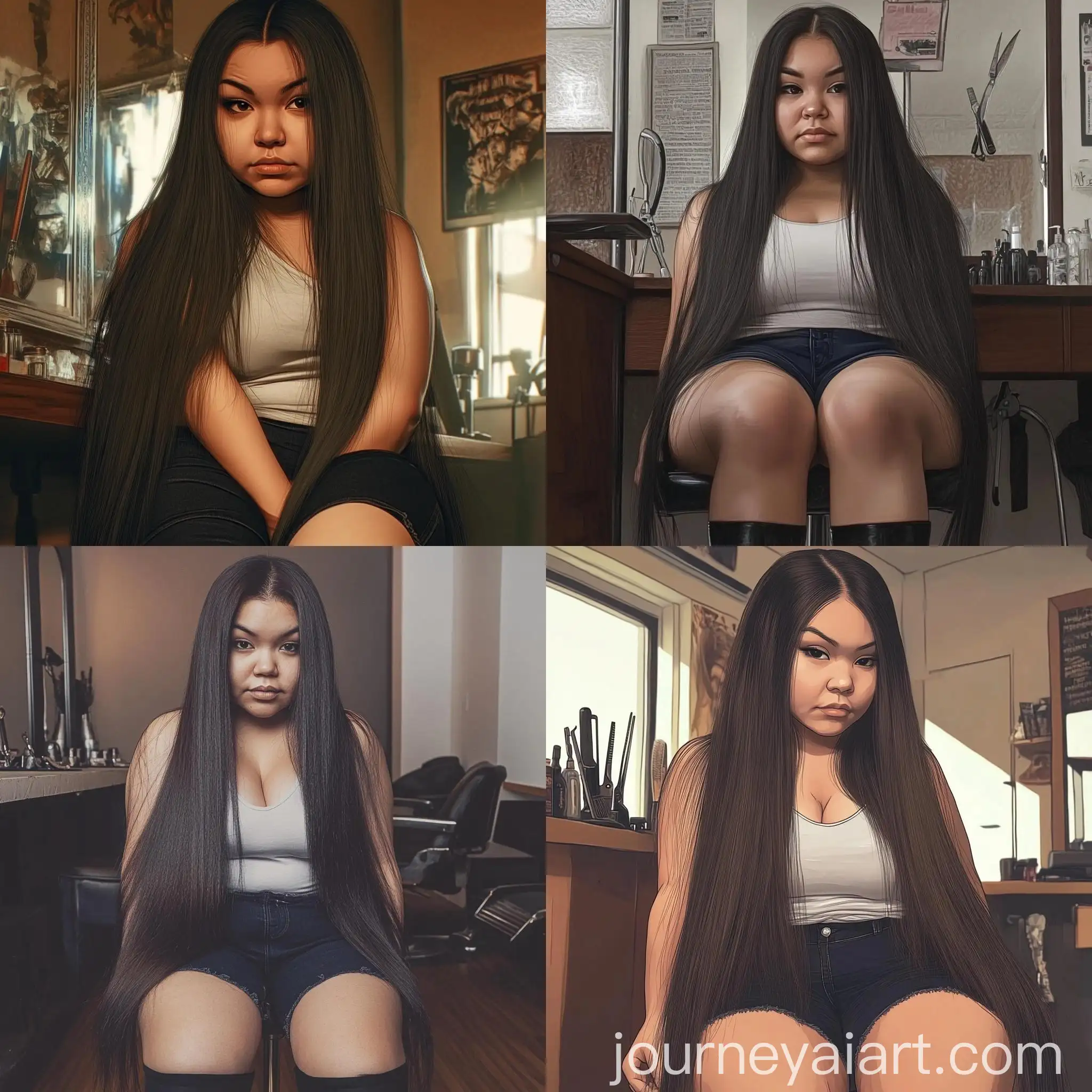 Woman-with-Guinness-Record-Long-Thick-Straight-Black-Hair-at-Barbershop