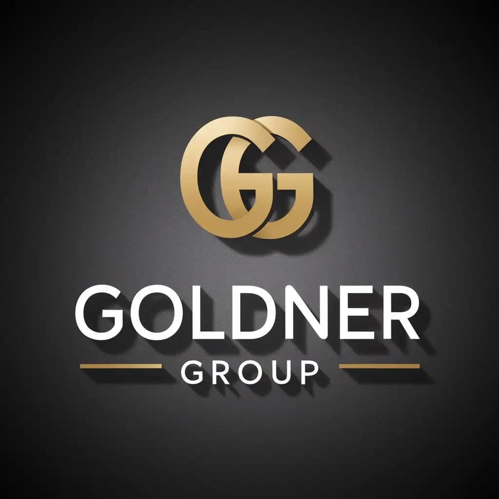 LOGO Design For Goldner Group Elegant Double G in Gold with Shadow Effect