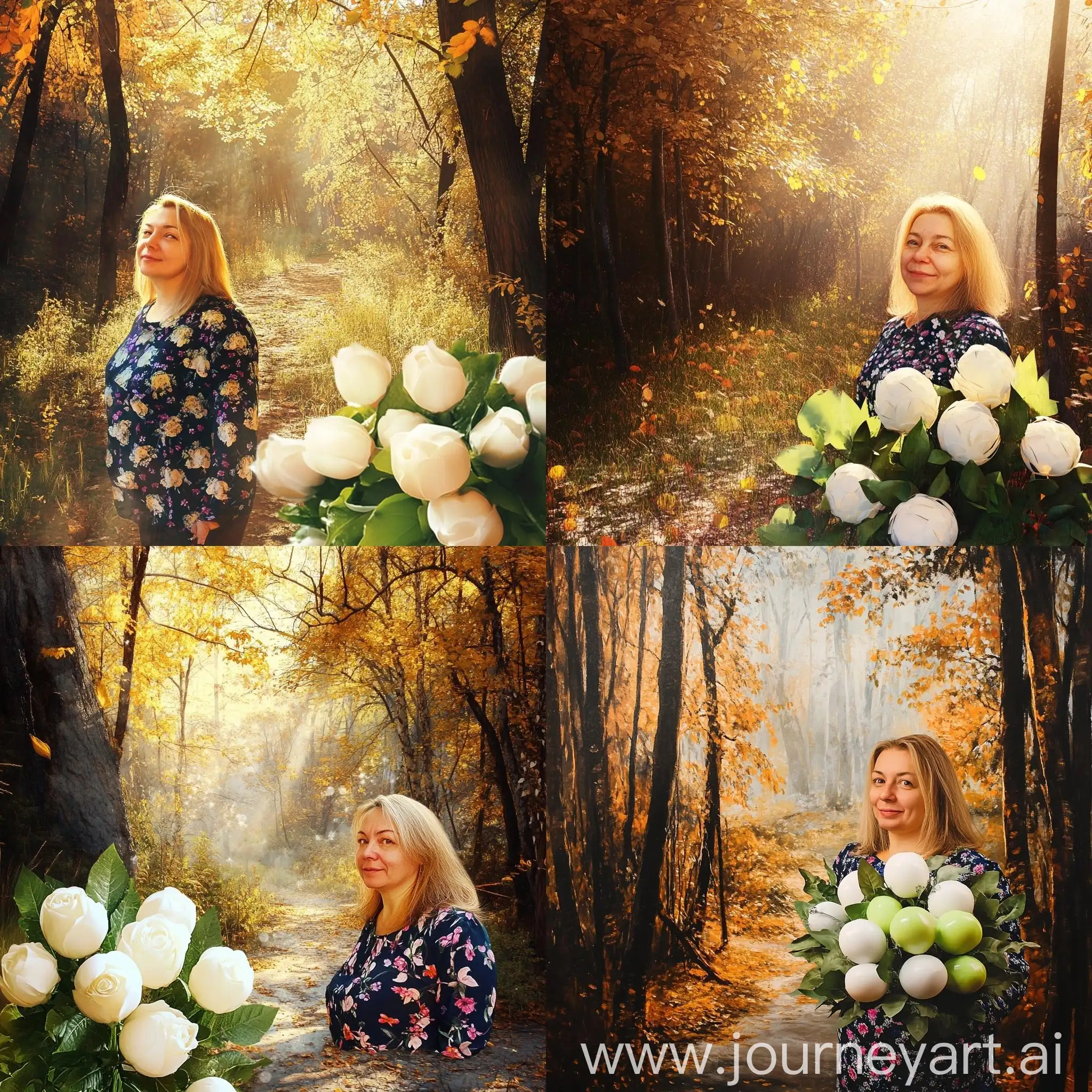 Sunny-Autumn-Forest-with-Realistic-Flowers