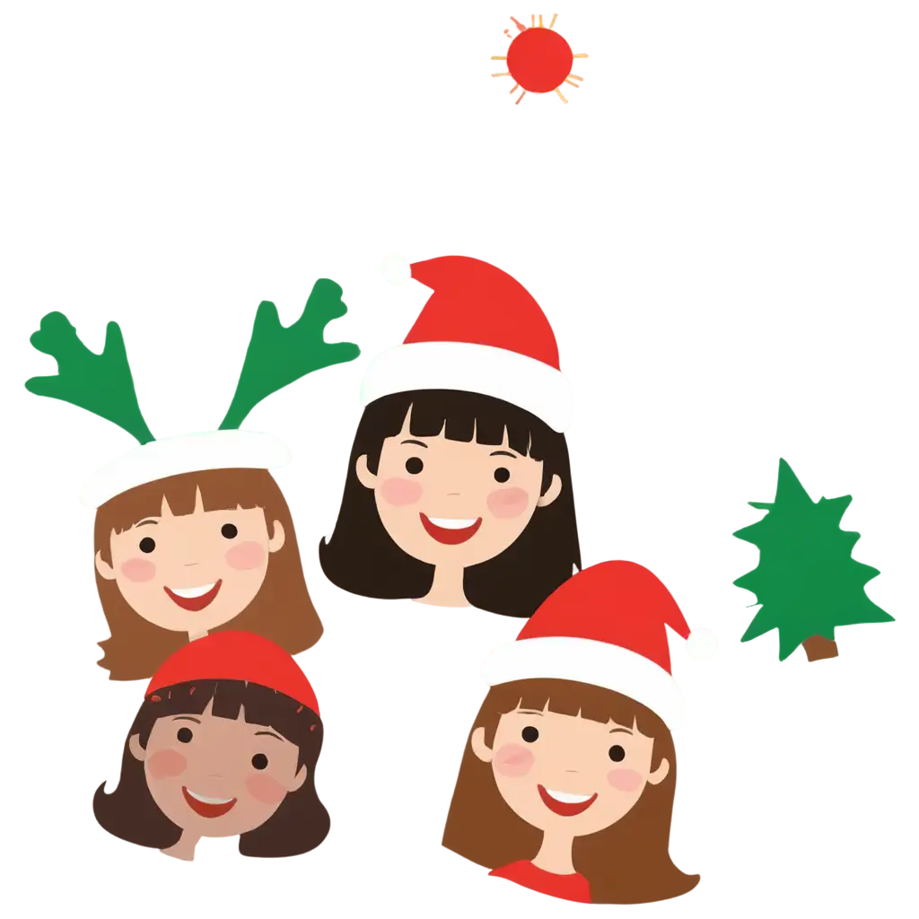 Kids-in-Christmas-Hats-Clip-Art-PNG-Perfect-for-Holiday-Design-Projects