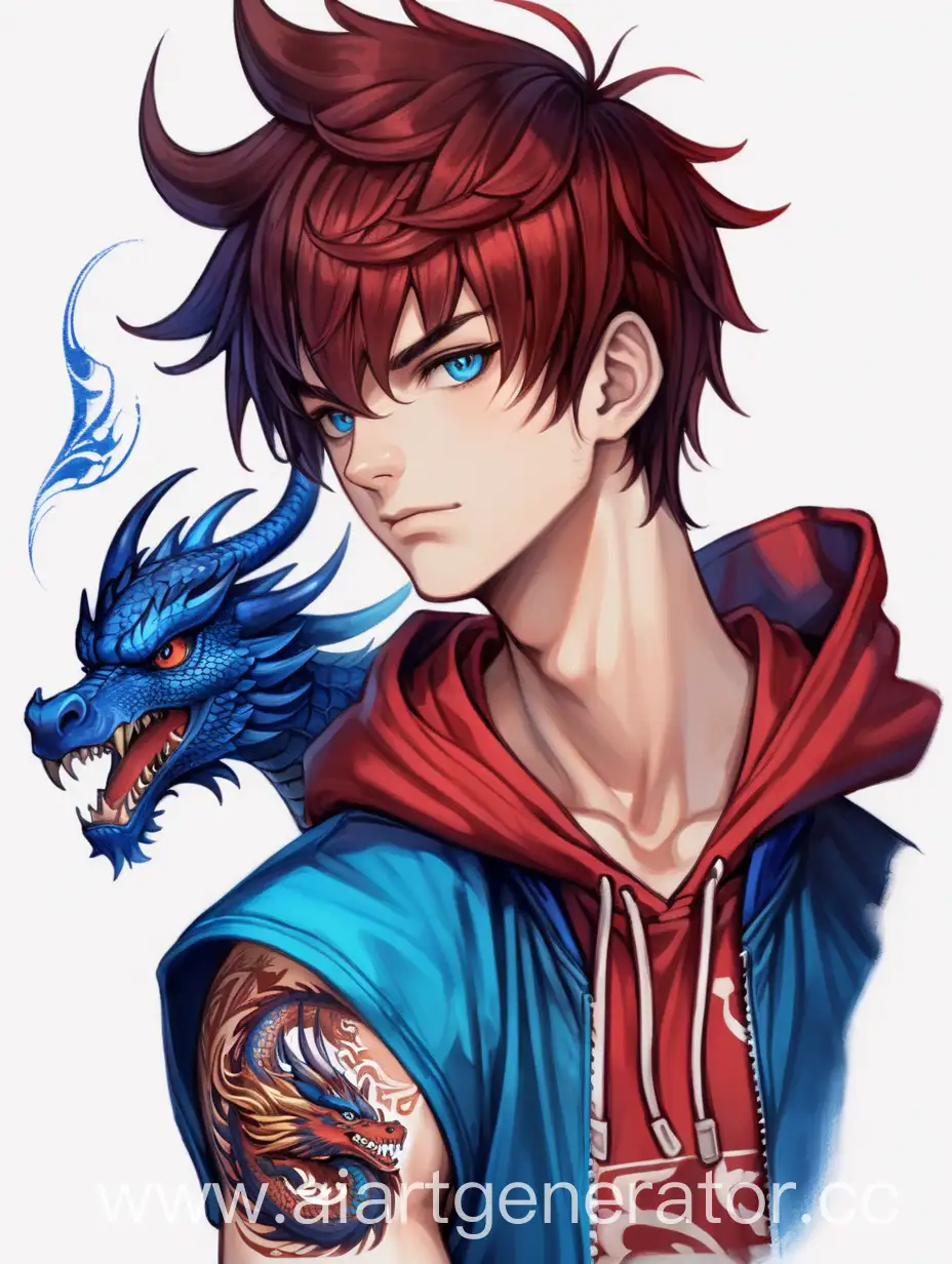 Young-Man-with-Eastern-Dragon-and-Phoenix-Tattoos-in-Sleeveless-Hooded-Sports-Shirt