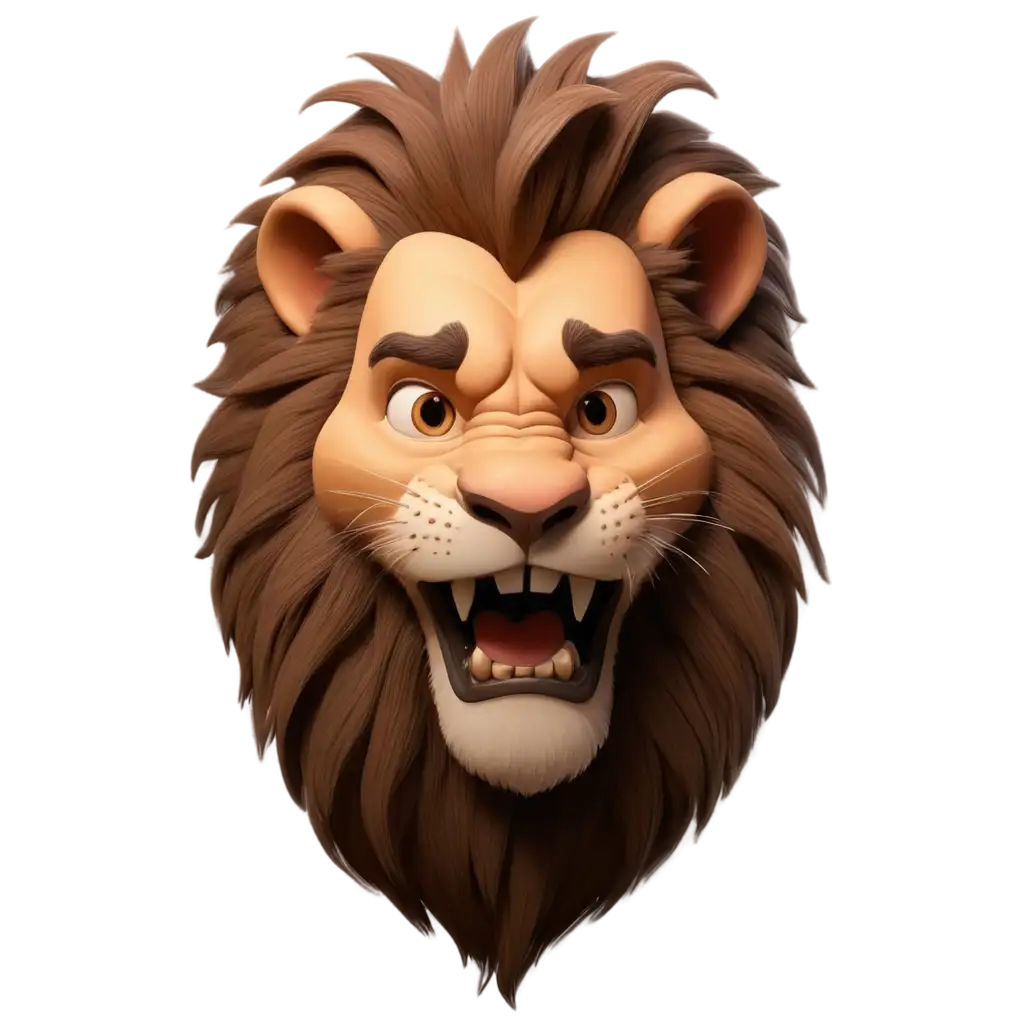 Lion-Head-3D-Pixar-Style-PNG-Image-HighQuality-for-Diverse-Digital-Uses