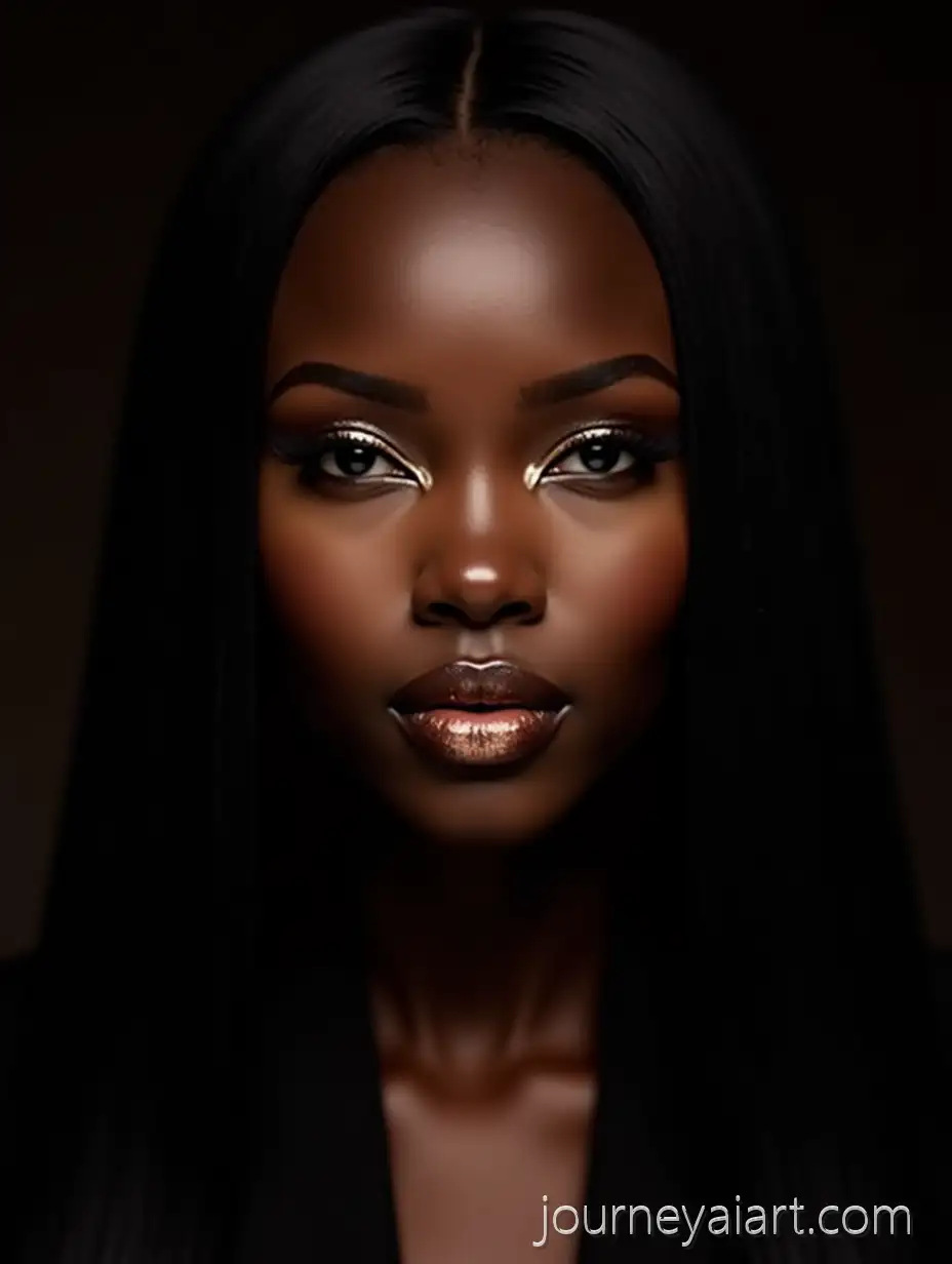 HighFashion-CloseUp-Portrait-of-a-Young-Black-Woman-with-Metallic-Bronze-Lips-and-Silver-Eyeliner