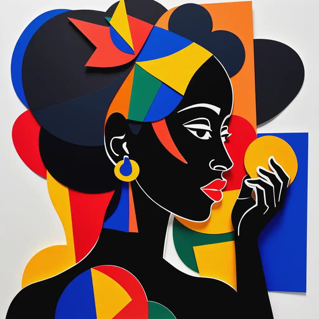 Vibrant-Black-Portrait-Collage-in-Matisses-JazzInspired-Style-with-Organic-Shapes