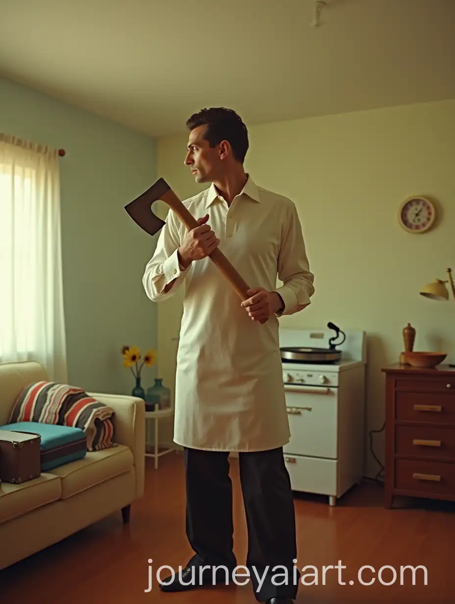 Patrick-Bateman-Butcher-Scene-in-1950s-Retro-Apartment