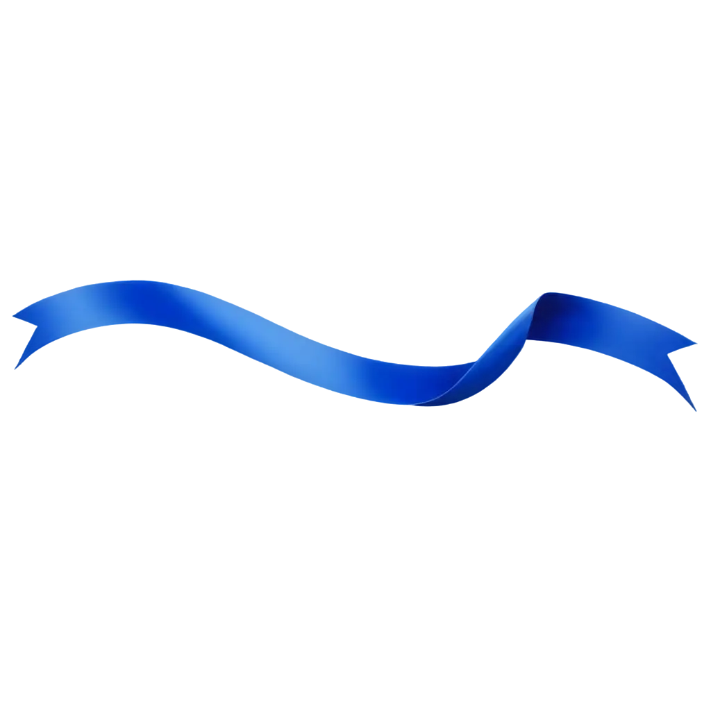 Blue ribbon twisting 3d
