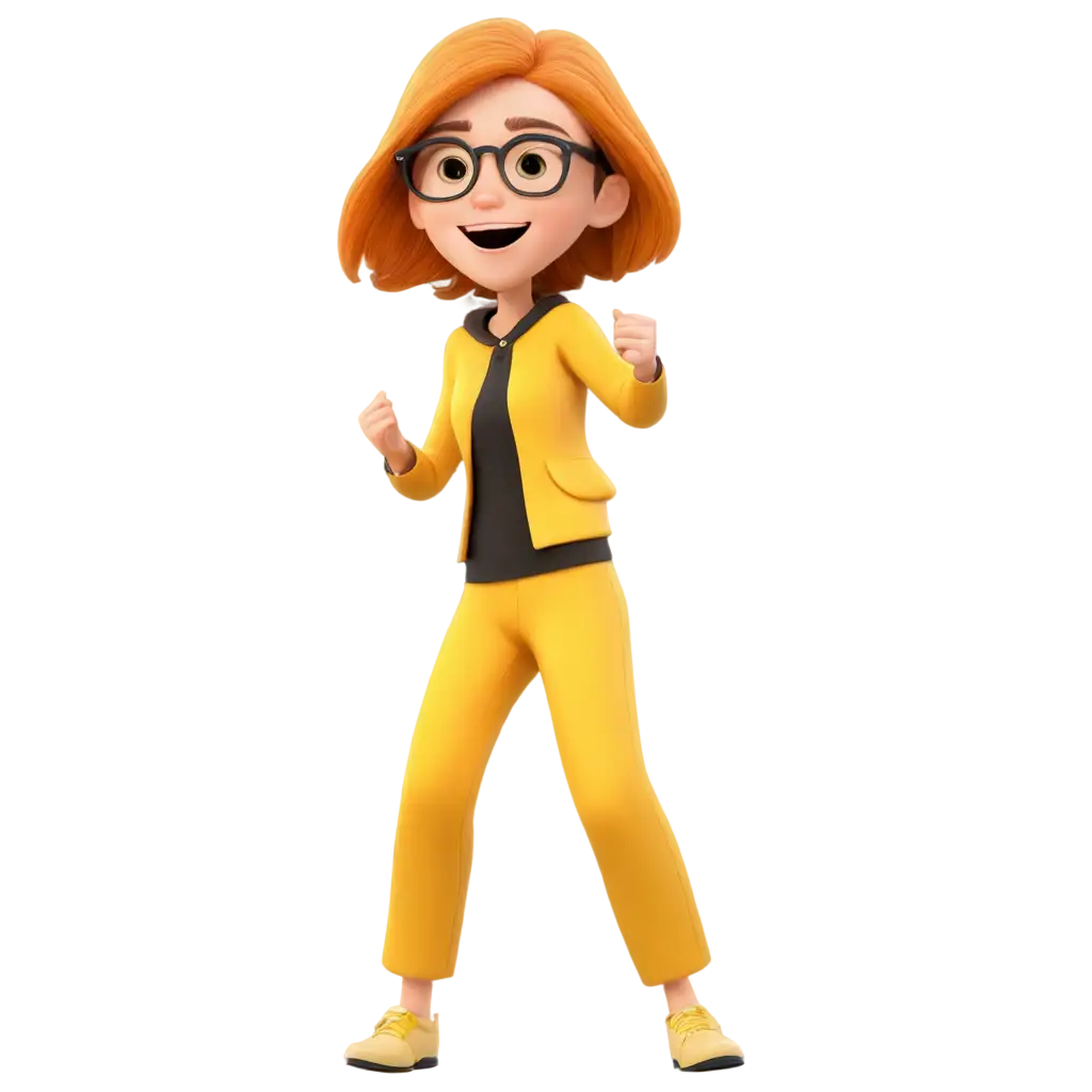 Vibrant-Yellow-Animation-PNG-Featuring-Black-Eyeglasses-Jumping-Laughing-and-Ready-for-the-Camera