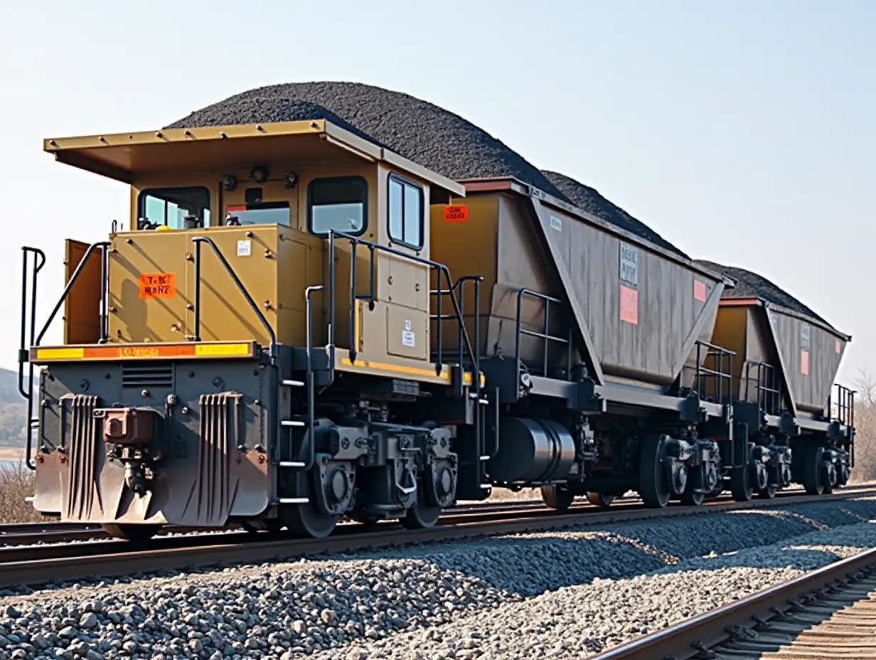 Coal Transport in Industrial Rail Car for Mining Operations