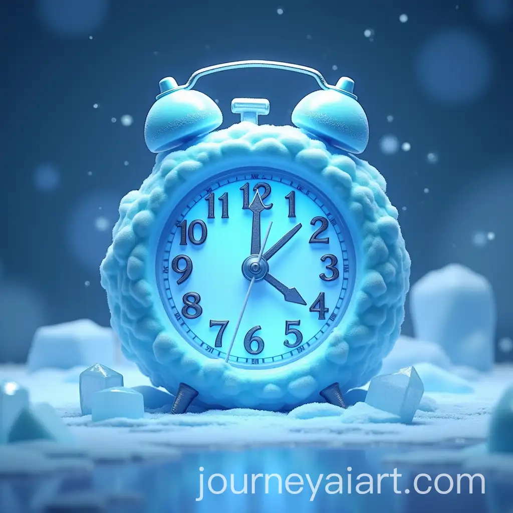 Cartoon-Style-3D-Bedside-Alarm-Clock-with-Ice-Crystals-and-Frozen-Design