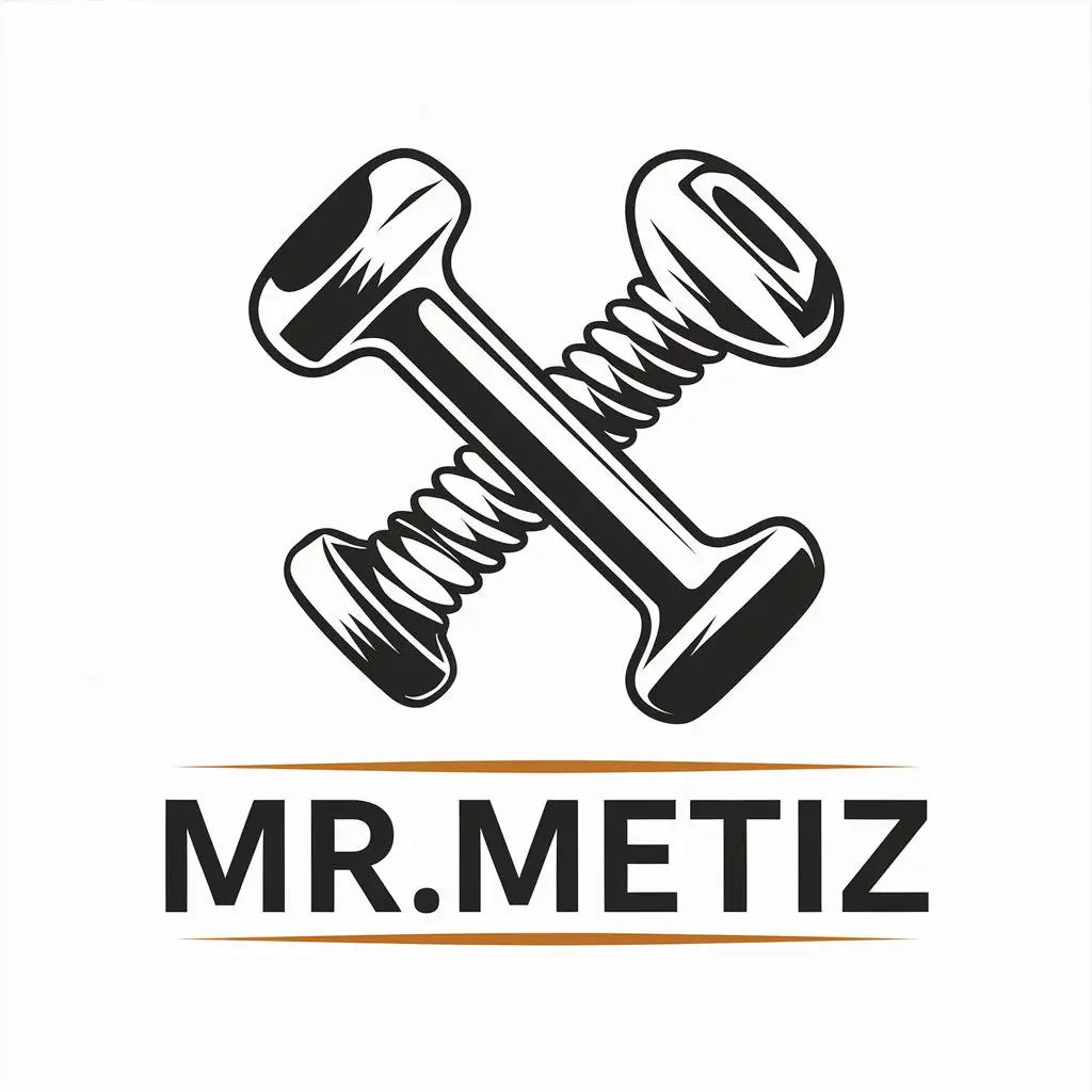 LOGO Design for MrMetiZ Vector Logo Featuring Screw and Bolt with a Clean Moderate Aesthetic