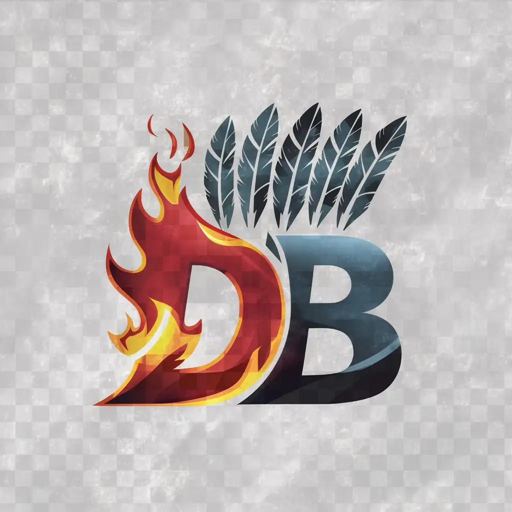 LOGO Design for DB Fire and Feathers with Bold Typography