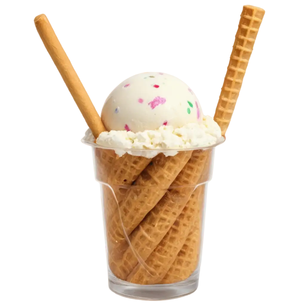 Vibrant-PNG-Image-of-a-Transparent-Cup-with-Ice-Cream-Balls-and-Biscuit-Sticks