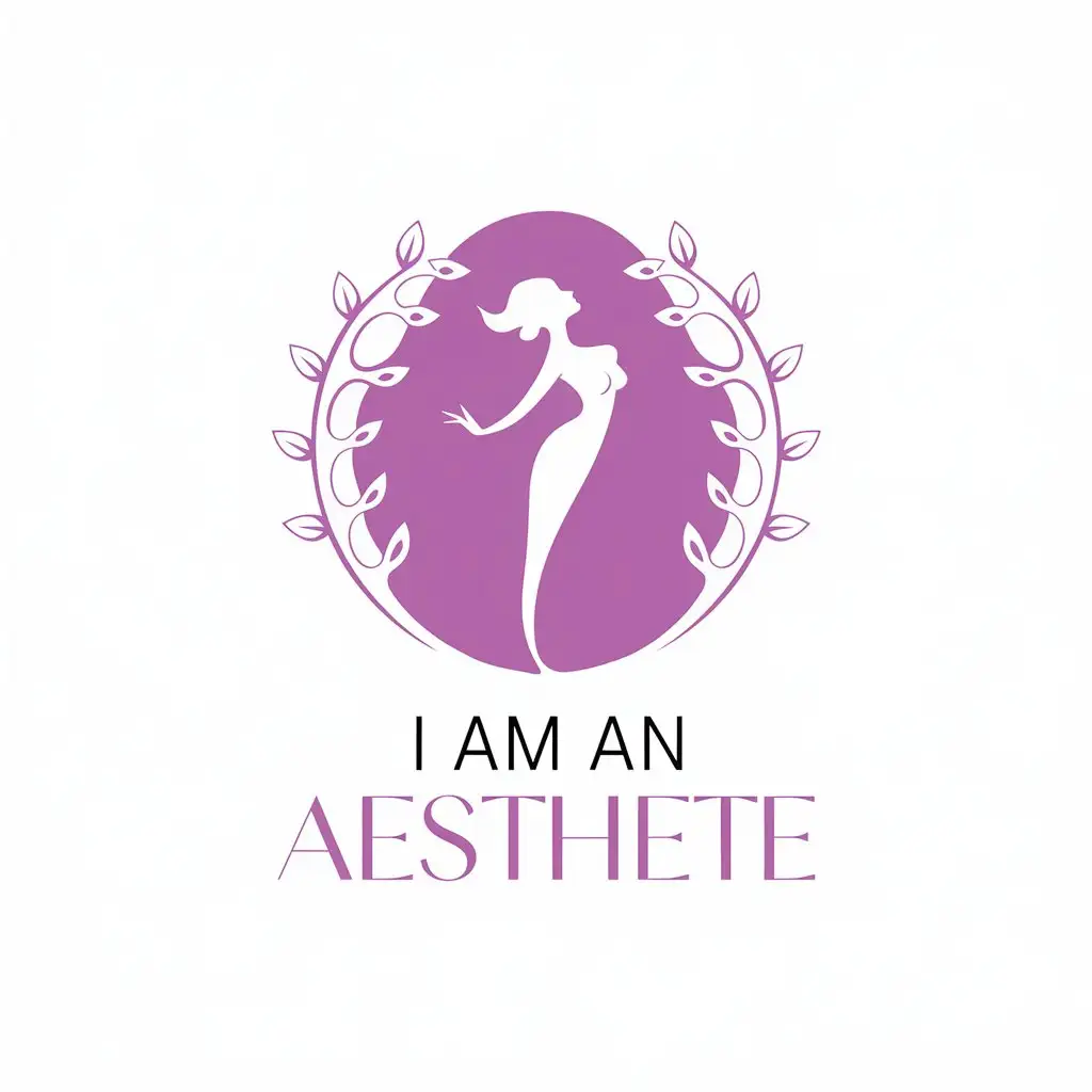 a vector logo design,with the text "I am an aesthete", main symbol:Female silhouette,Moderate,be used in Beauty Spa industry,clear background