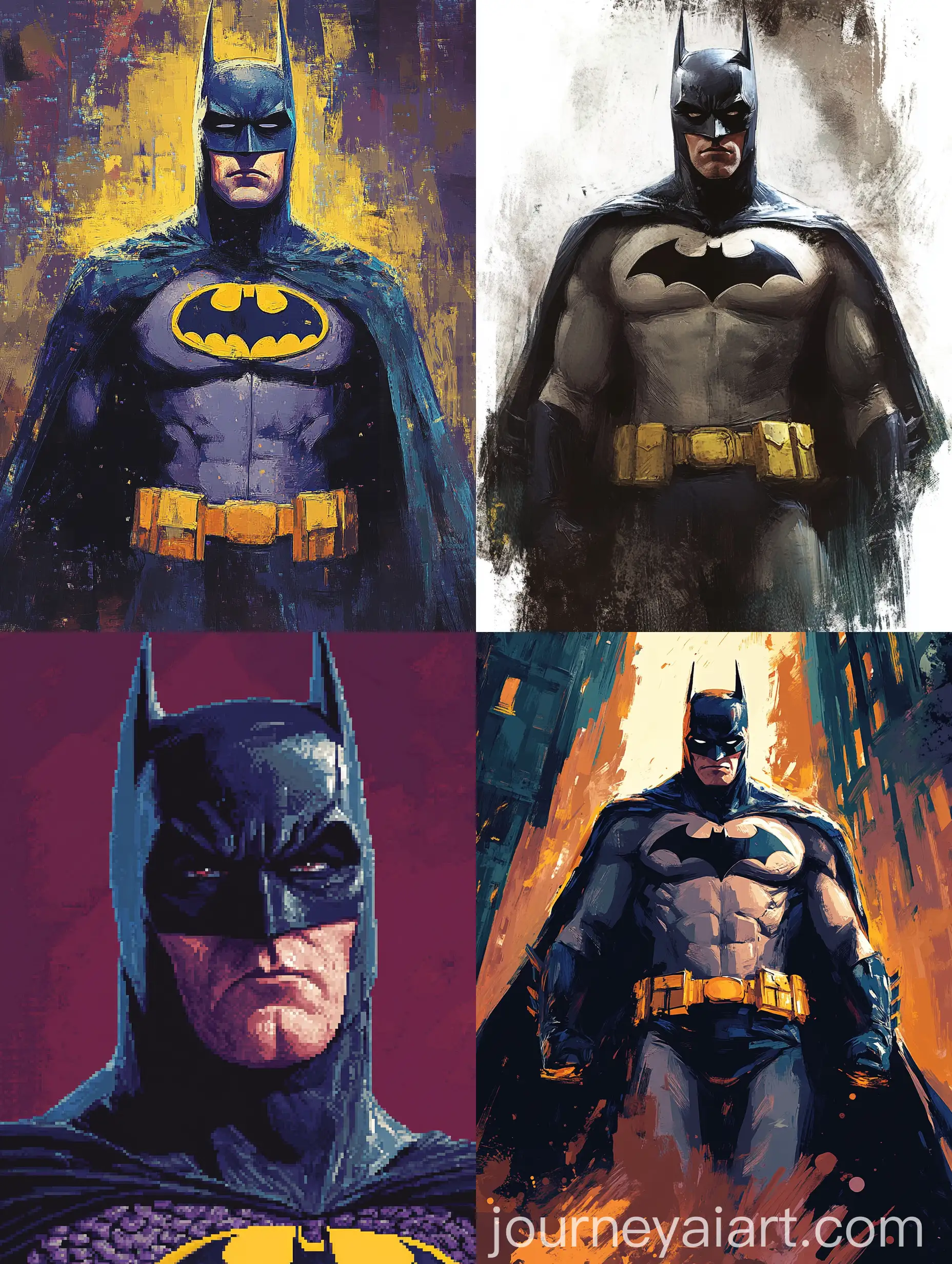 Digital-Pixel-Art-of-Batman-in-Action