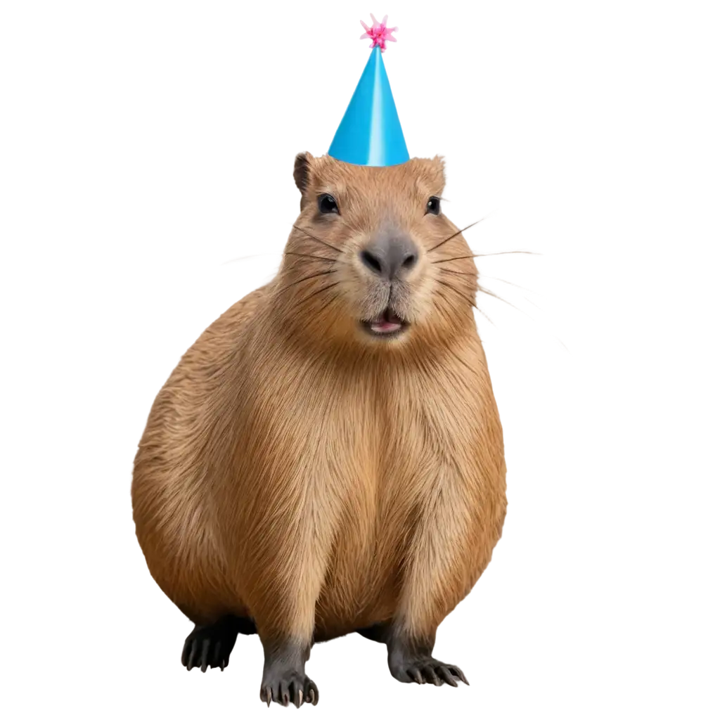 Adorable-Capybara-Celebrates-Birthday-in-PNG-Format-HighQuality-Image-for-Web-Use