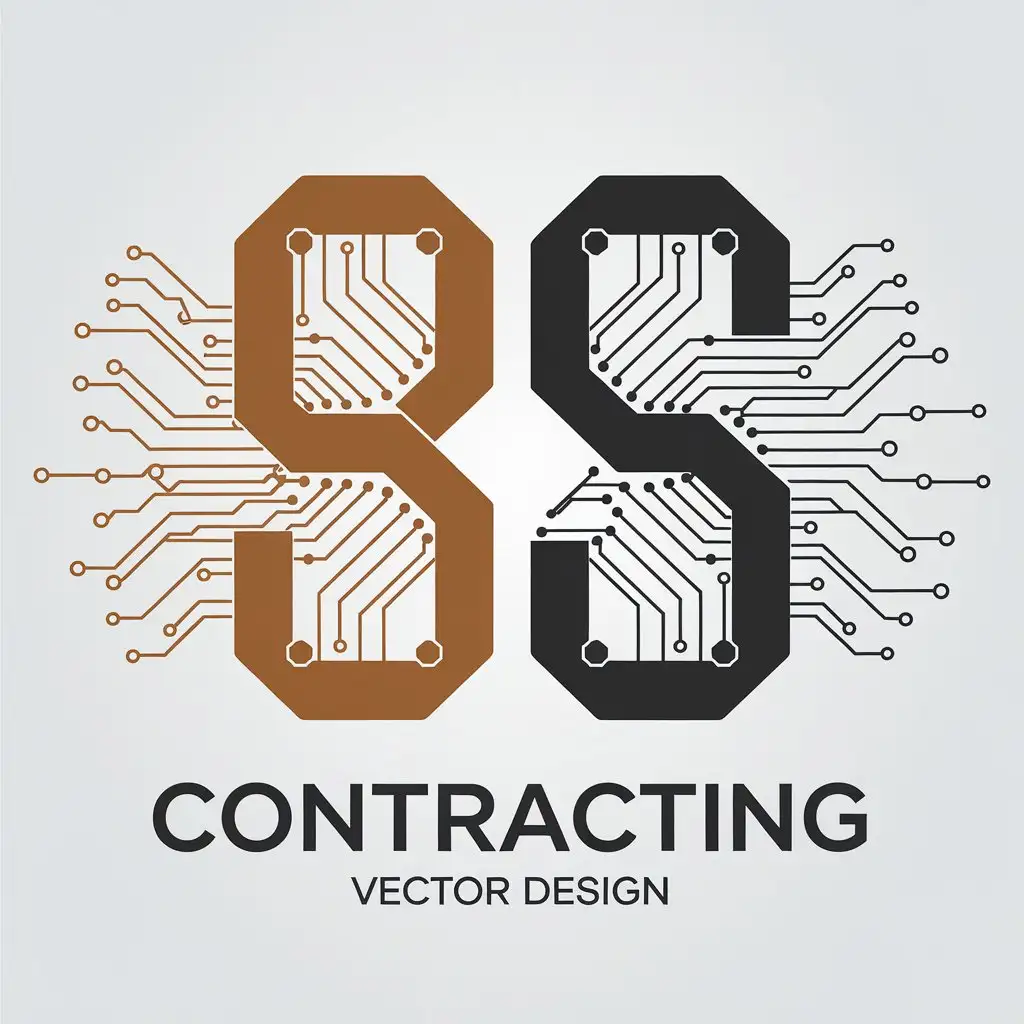 a vector logo design,with the text "Contracting", main symbol:BS,Moderate,be used in Internet industry,clear background