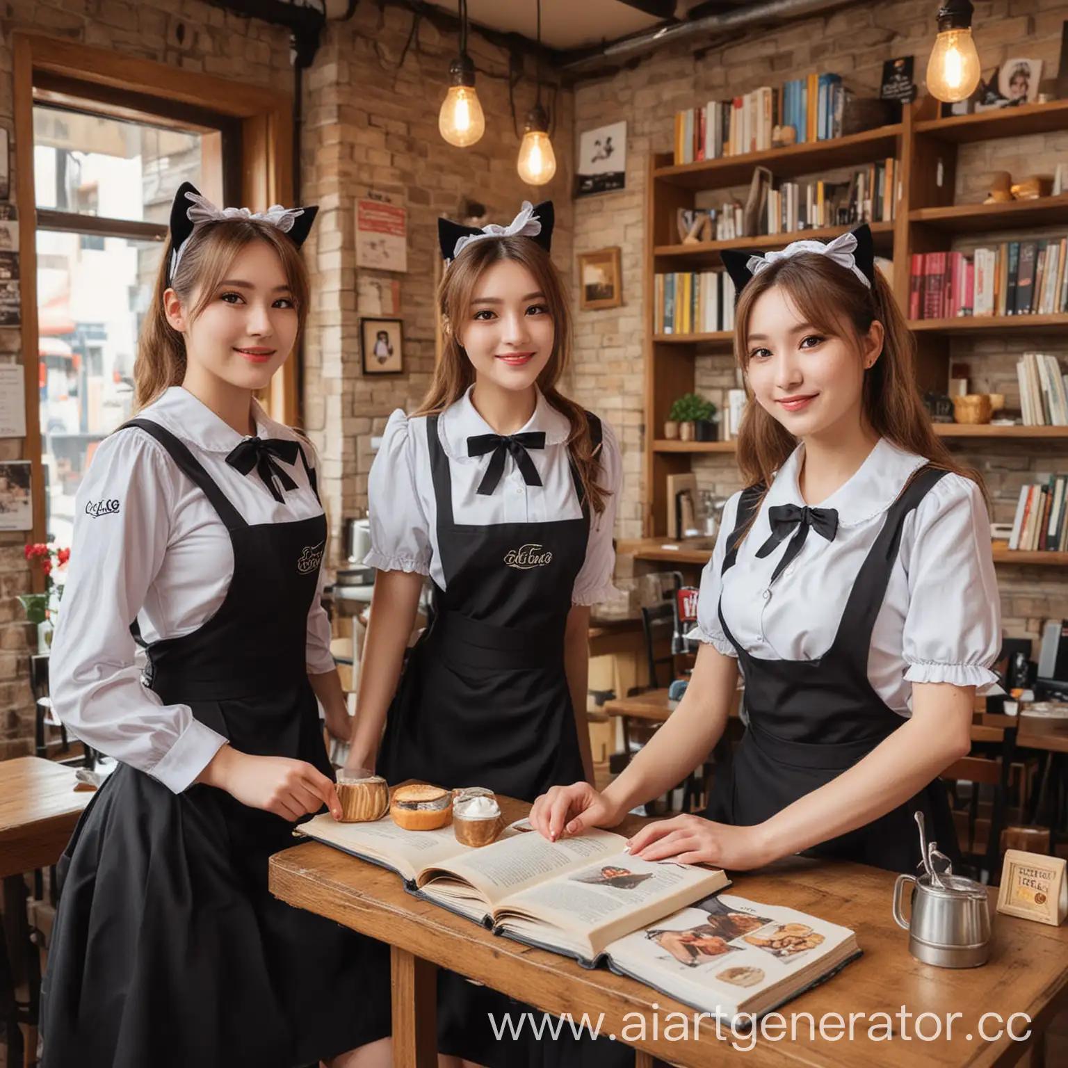 Charming-Book-Cafe-with-Cat-Maid-Waitresses