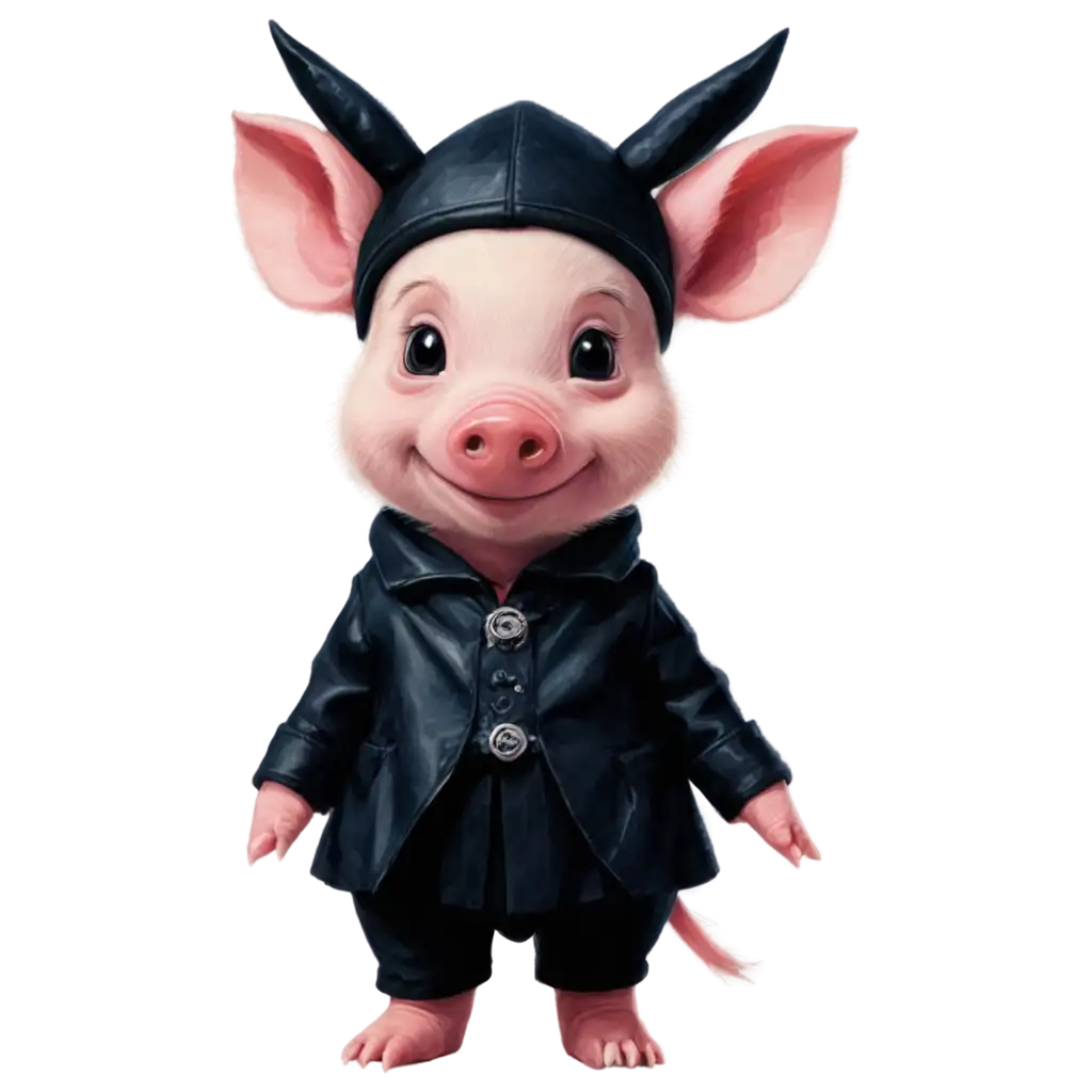 Piglet-in-Gothic-Clothes-PNG-Image-Unique-and-HighQuality-Artwork-for-Your-Creative-Projects