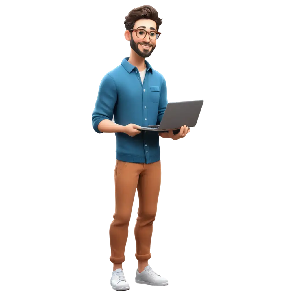 PNG-Image-OptimizationCute-Cartoon-PNG-of-a-Man-Holding-a-Laptop-and-Wearing-Glasses-Perfect-for-Digital-Art-and-Website-Design