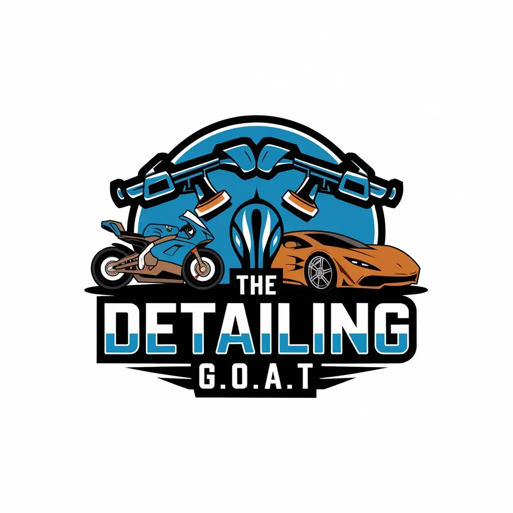 LOGO Design For THE Detailing GOAT Washing Gun Polishing Machine Superbike Super Car Theme